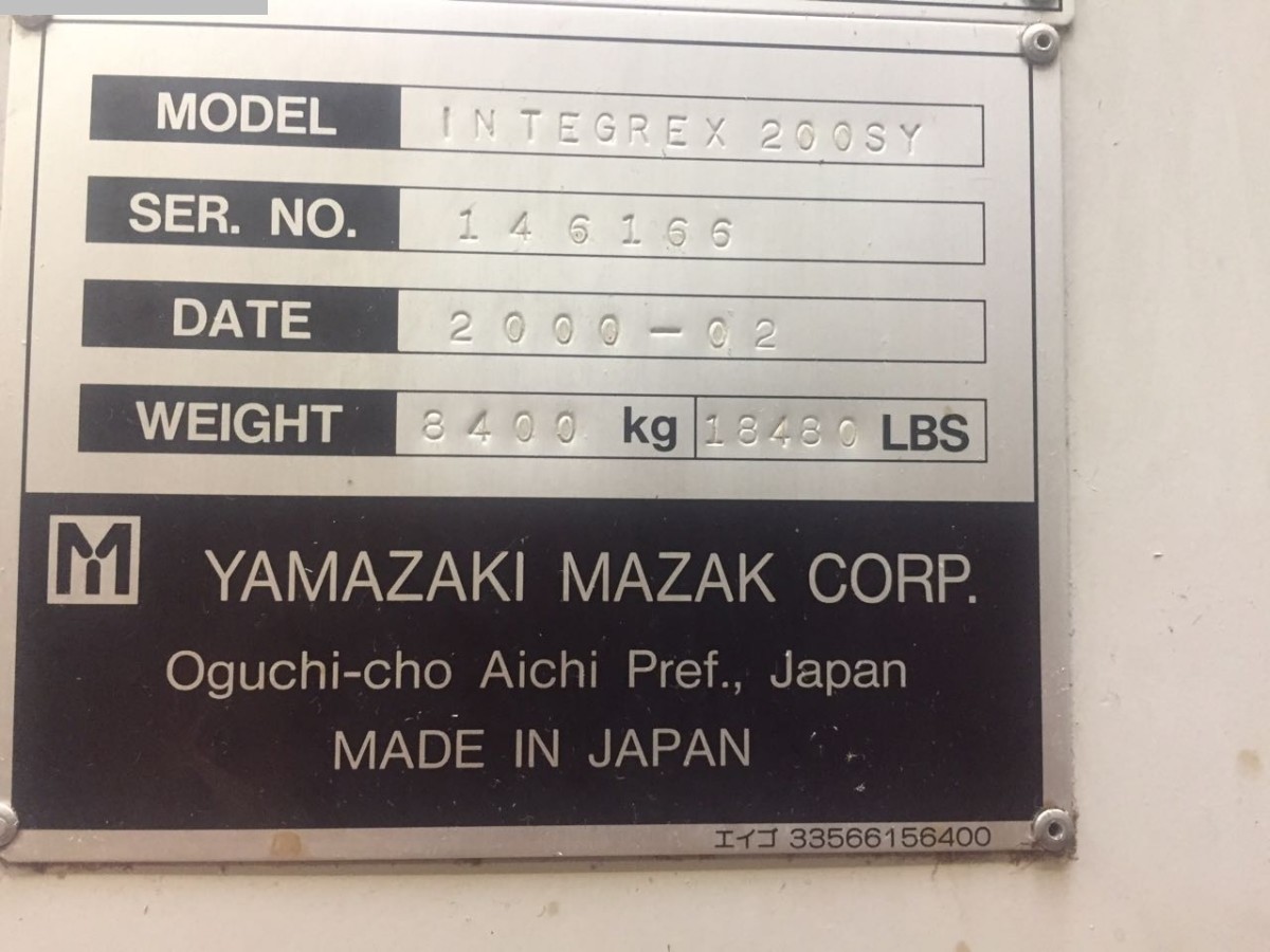 Centro di tornitura e fresatura CNC usato MAZAK Integrex 200 SY + GL100C