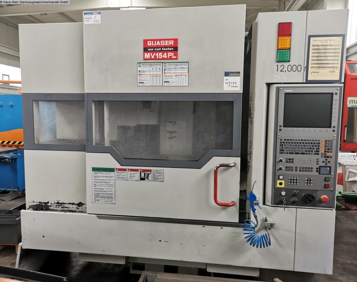 used Machines available immediately milling machining centers - vertical QUASER MV 154 PL/12