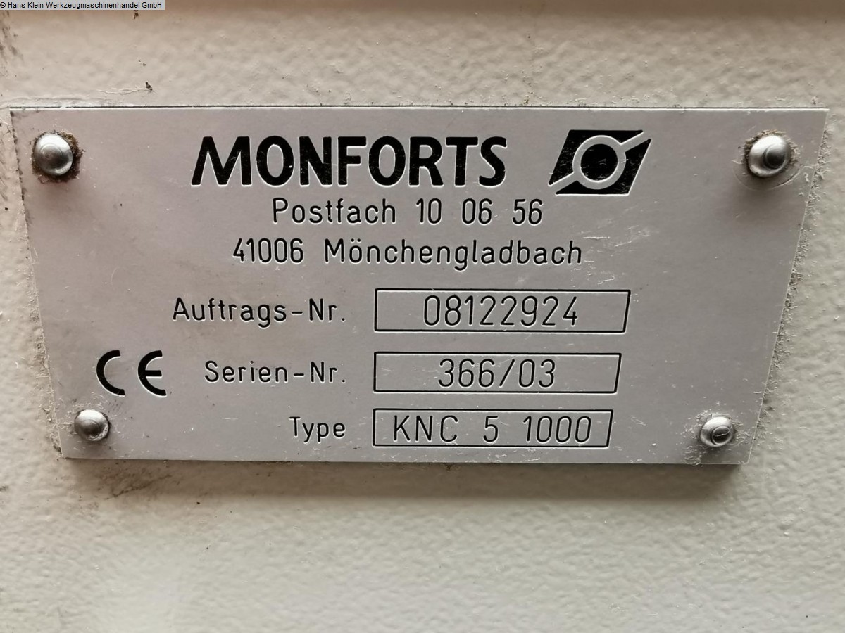 kullanılmış Torna - döngü kontrollü MONFORTS KNC 5 1000