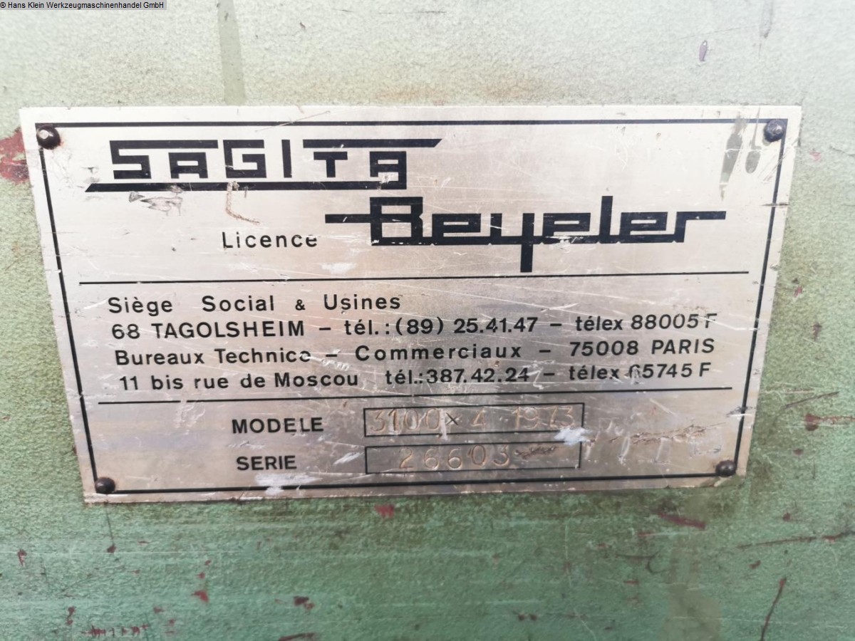 used Plate Shear - Hydraulic SAGITA-BEYELER 3100 x 4