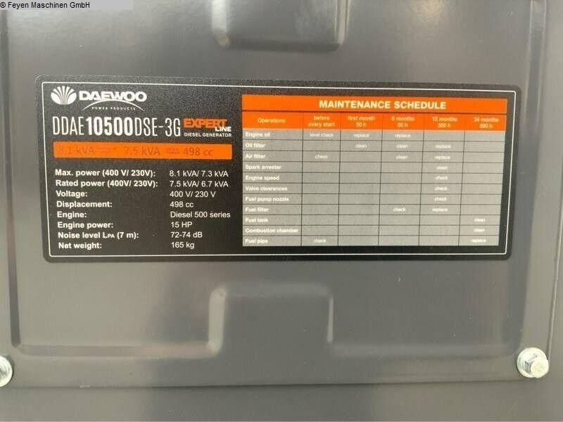 generatore di corrente usato DAEWOO DDAE10500DSE-3G