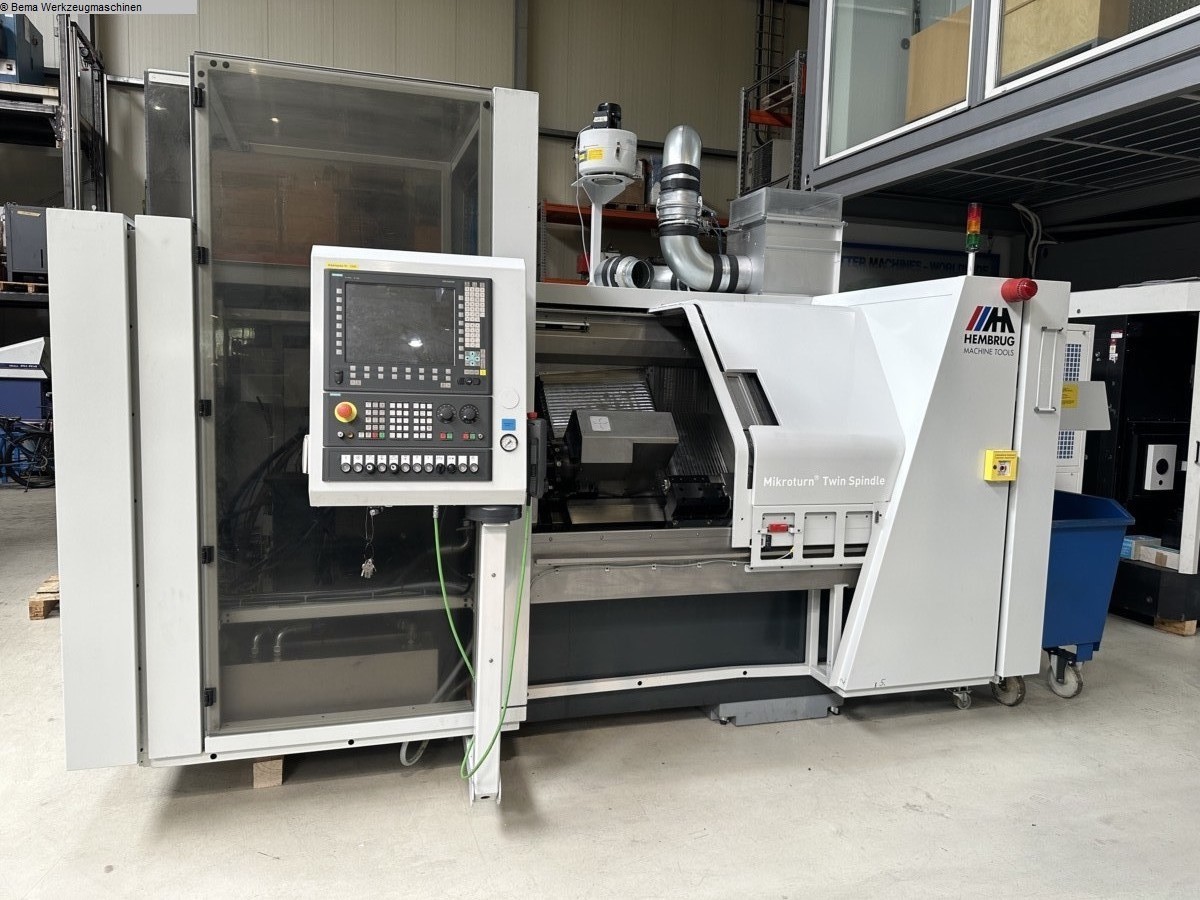 gebrauchte Maschinen sofort verfügbar CNC Drehmaschine - Schrägbettmaschine HEMBRUG Mikroturn Twin Spindle