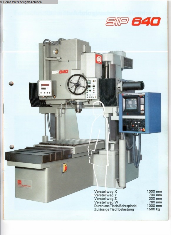gebrauchte Metallbearbeitungsmaschinen Koordinatenbohrwerk - Zweiständer SIP 640