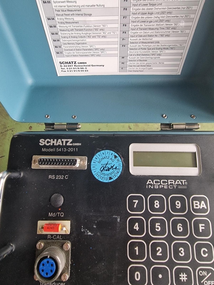 used Machines available immediately Measurement equipment Messgeraet Schatz GmbH Schatz 5413-2011