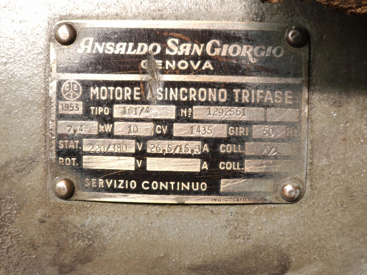 gebrauchte Maschinenzubehör etc. Motor Ansaldo San Giorgio 161/4