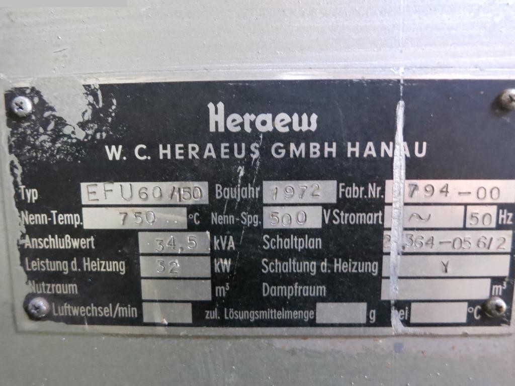 Horno de Endurecimiento HERAEUS EFU60 / 150 usado