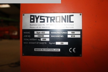 Machine de découpe au jet d'eau BYSTRONIC Byjett 4022