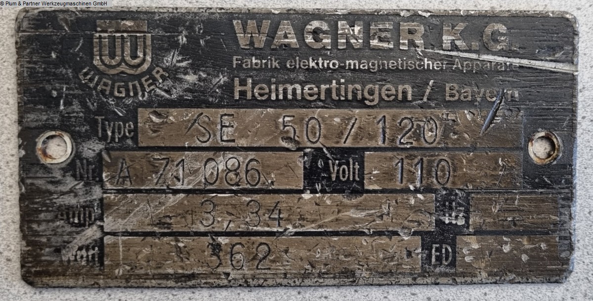 Plaque de serrage magnétique d'occasion WAGNER SE 50 / 120