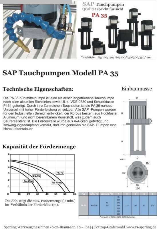 used Coolant pump SAP PA 35 M / 180 mm