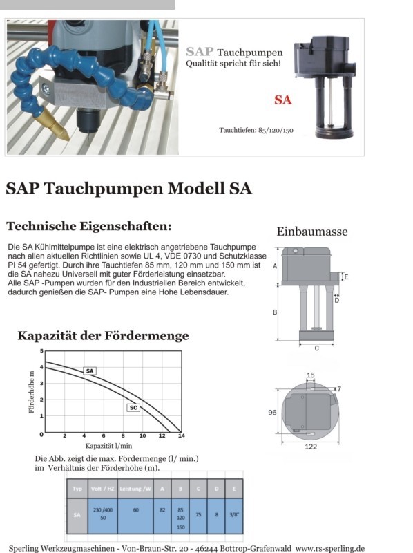 used Coolant pump SAP SA 150 mm