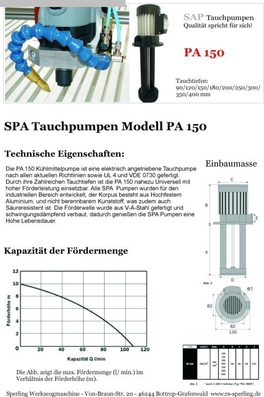 used Coolant pump SAP PA 150 / 200  mm