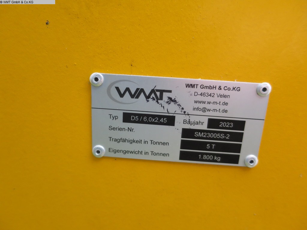 gebrauchte Förder- und Lagertechnik Schwerlastanhänger WMT D05/6,0 x 2,45