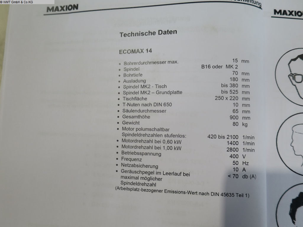 używana Wiertarka stołowa MAXION ECOMAX 14