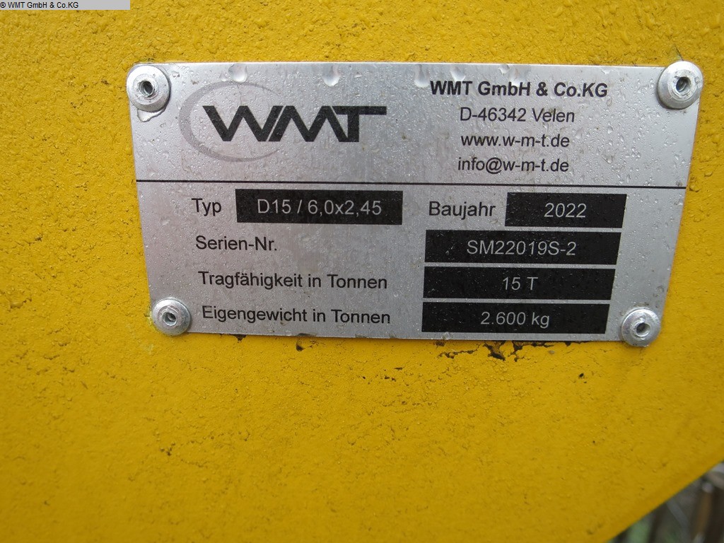 вживані важкі причепи WMT D15 / 6,0 x 2,45