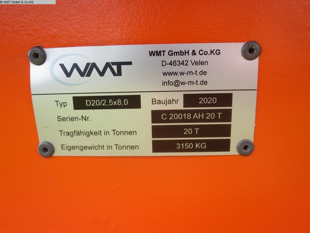 used Heavy-duty trailers WMT D20/8,0 x 2,45