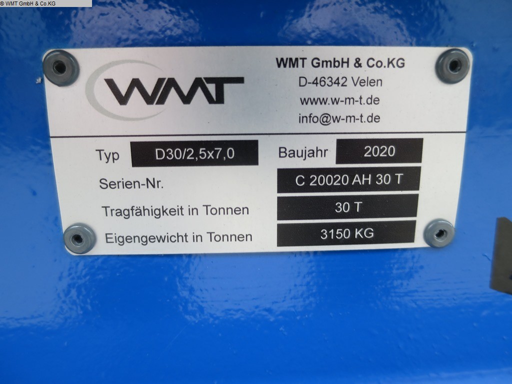 вживані важкі причепи WMT D30 / 7,0 x 2,5