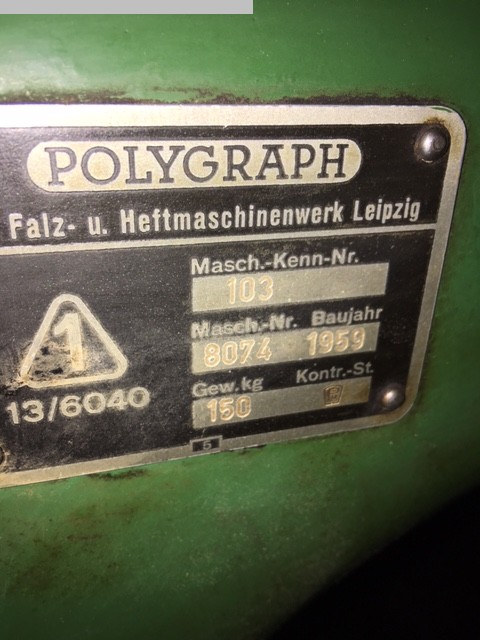 gebrauchte Druckereimaschinen Drahtheftmaschine POLYGRAPH 103