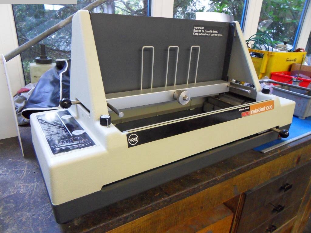 gebrauchte Druckereimaschinen Klebebinder Wilson Jones Company Insta-bind 1000