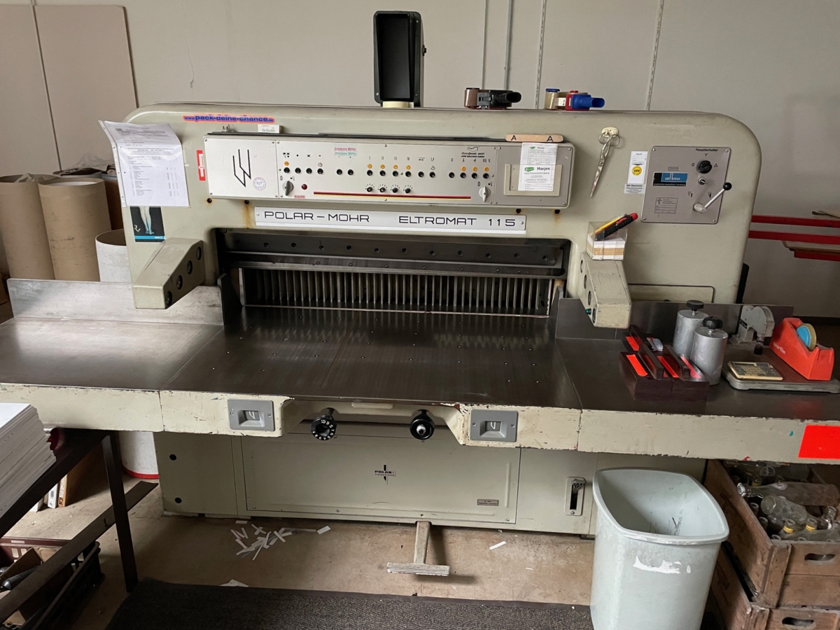 used postpress cutting machine POLAR 115 EL