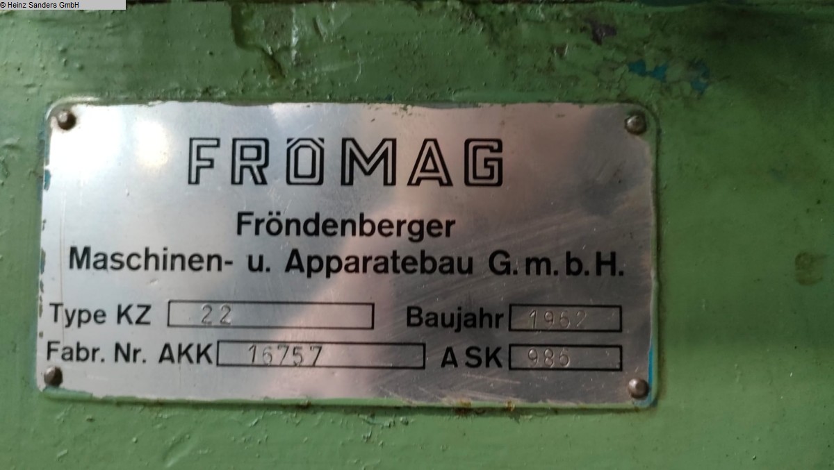 used Keyseating Machine FRÖMAG KZ 22