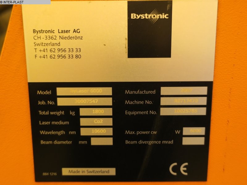 Machine de découpe laser d'occasion BYSTRONIC BYSTAR 4020