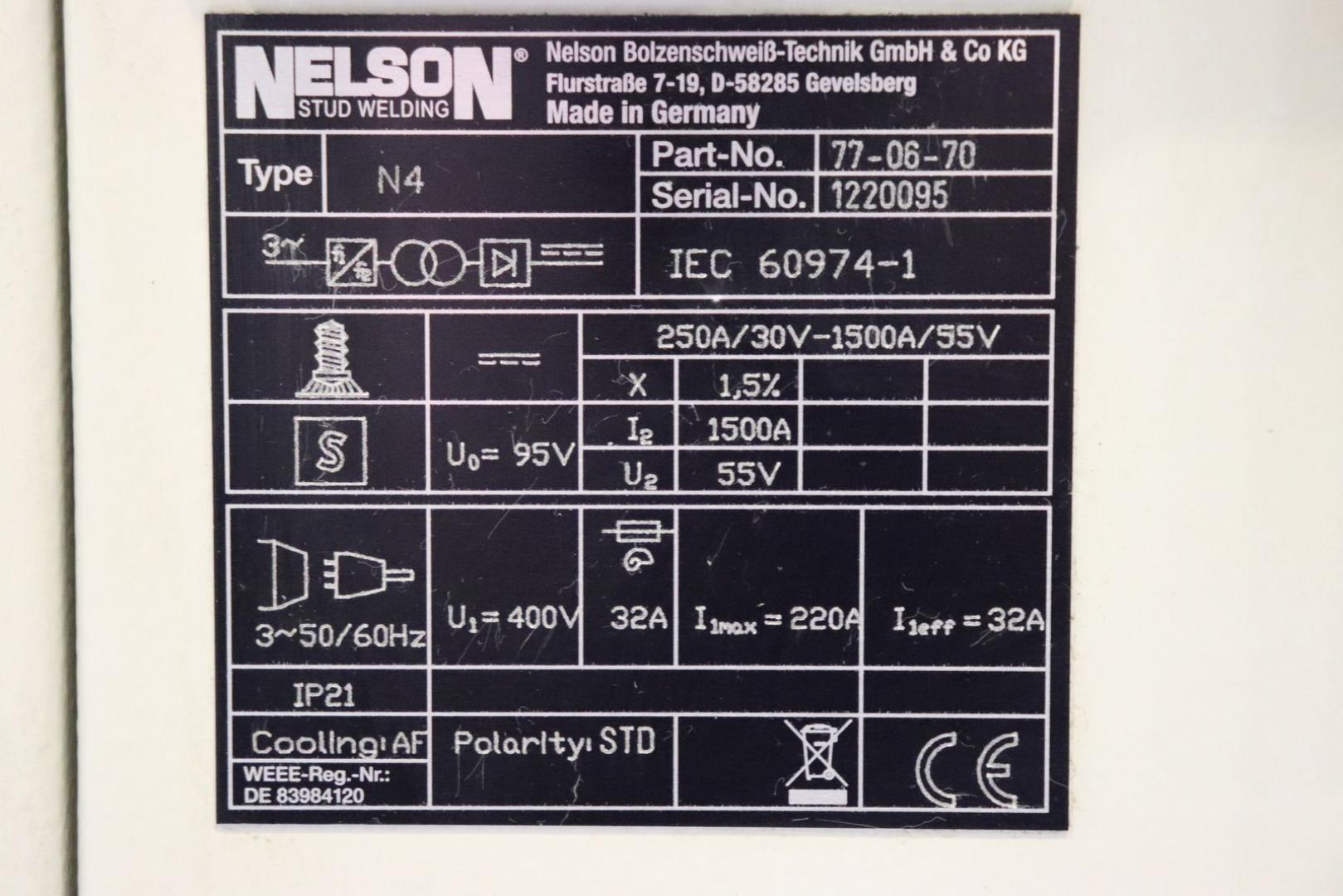 Dispositivo de soldadura de pernos NELSON FSE 100 usado