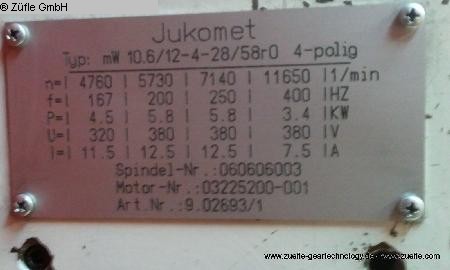used High-frequency-spindle JUKOMET 60606003