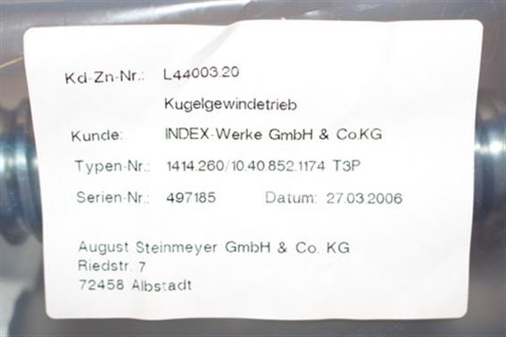 Pièces détachées STEINMEYER Kugelrollspindel INDEX G300