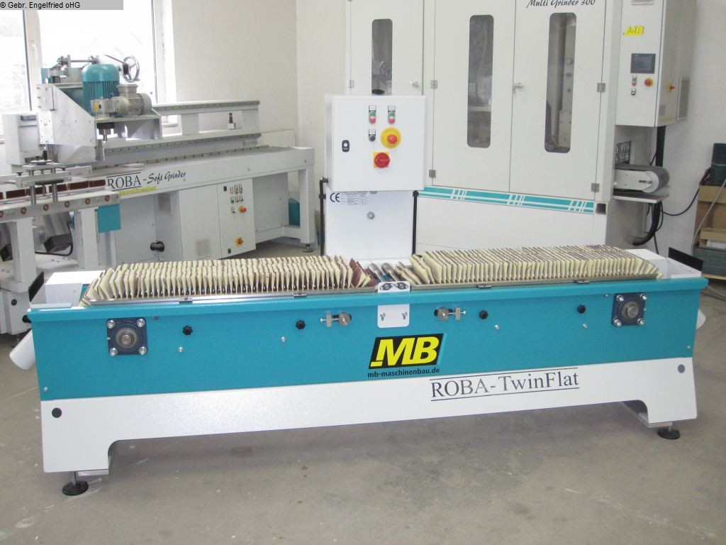 gebrauchte Holzbearbeitungsmaschinen Schleifmaschine MB Roba Twin Flat  -Video-