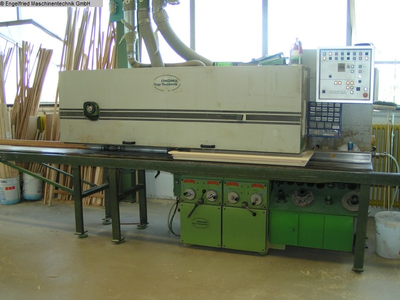gebrauchte Holzbearbeitungsmaschinen Umfälzautomat Okoma UF 2 EG mit Schleifeinheit