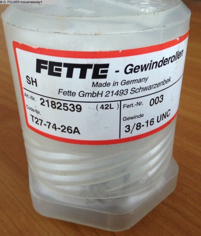 used Other accessories for machine tools Threading Rolls FETTE 3/8-16 UNC