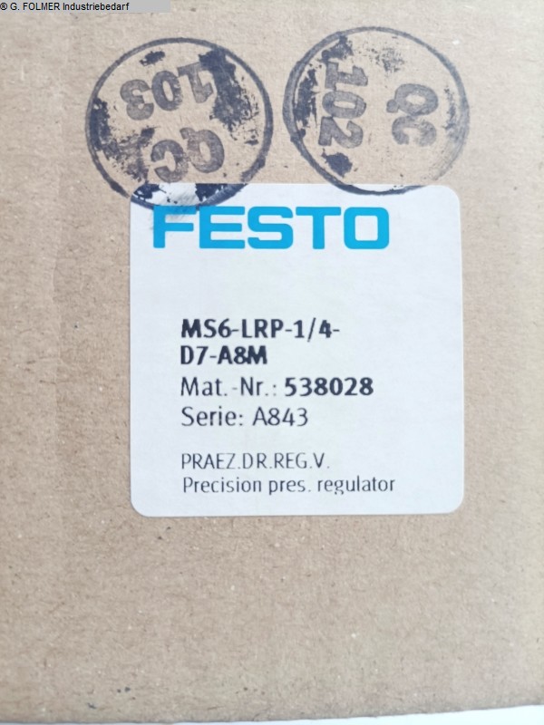 gebrauchte Fensterfertigung: Kunststoff Pneumatikartikel FESTO MS6-LRP-1/4-D7-A8M