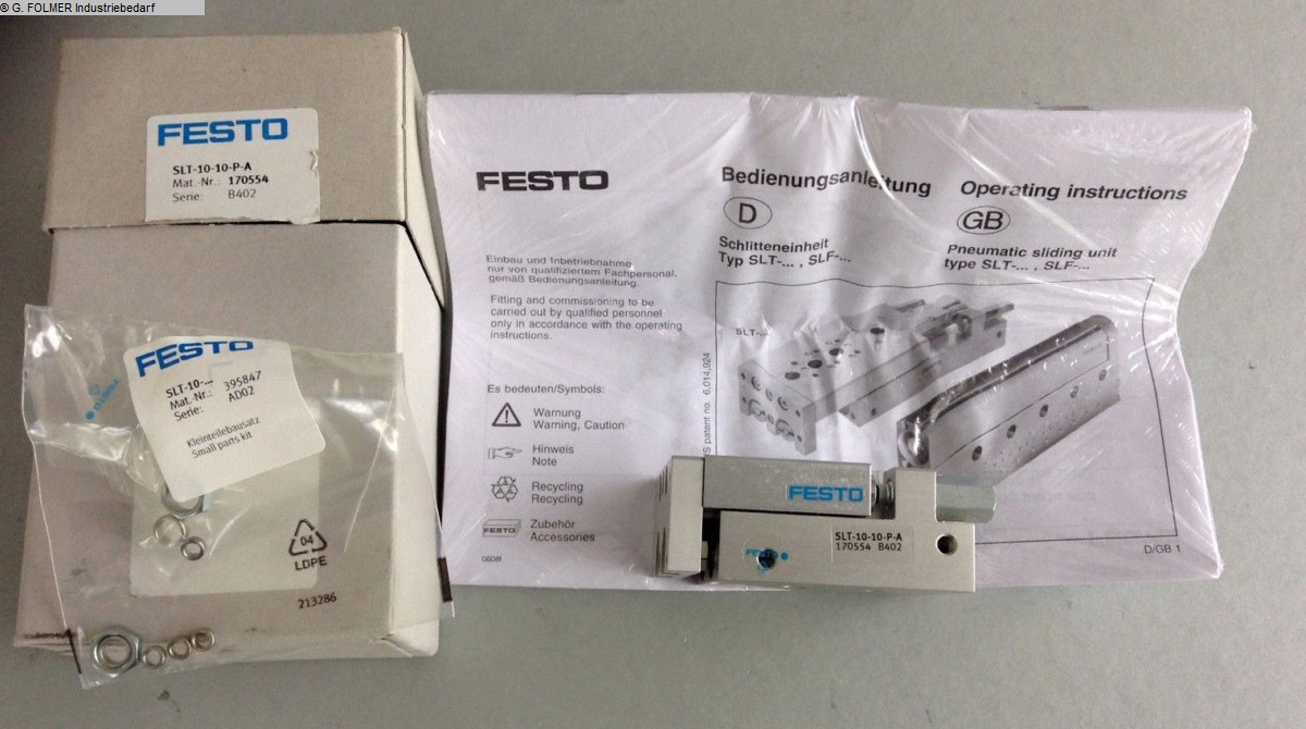 gebrauchte Fensterfertigung: Kunststoff Pneumatikartikel FESTO SLT-10-10-P-A