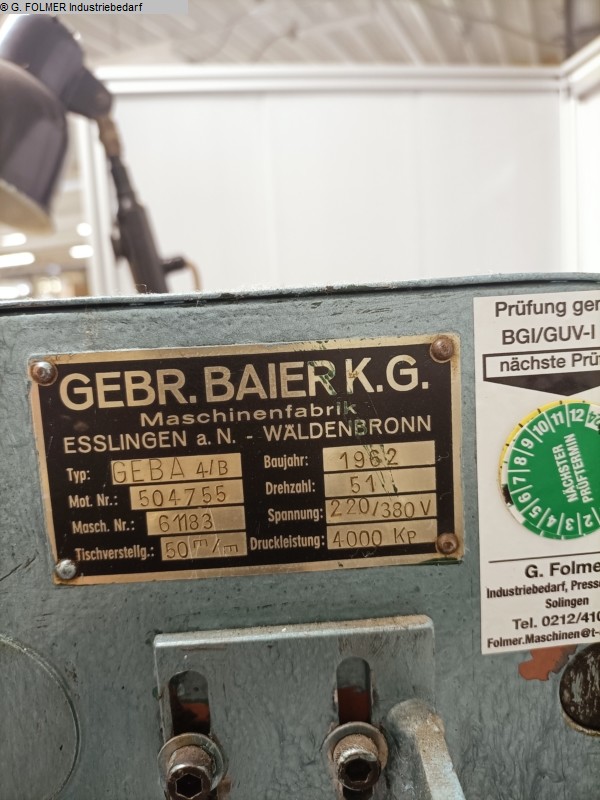 used Compression molding up to 1000 KN BAIER GEBA 4 / B