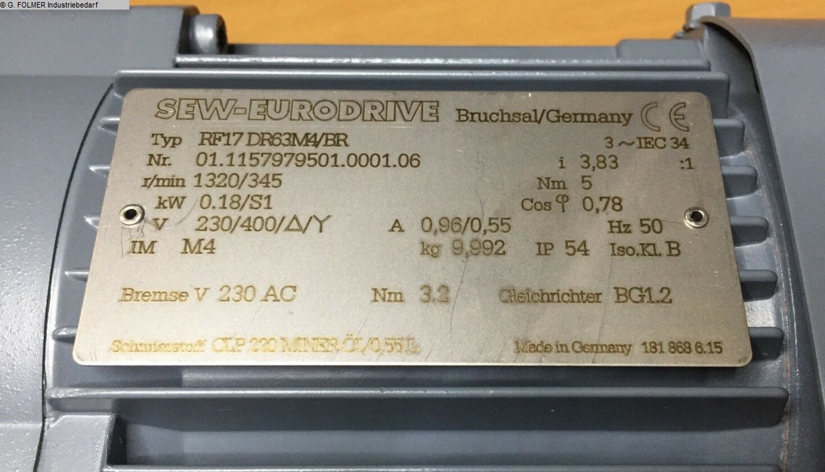 Motor SEW-EURODRIVE RF17 DR63M4/BR usado