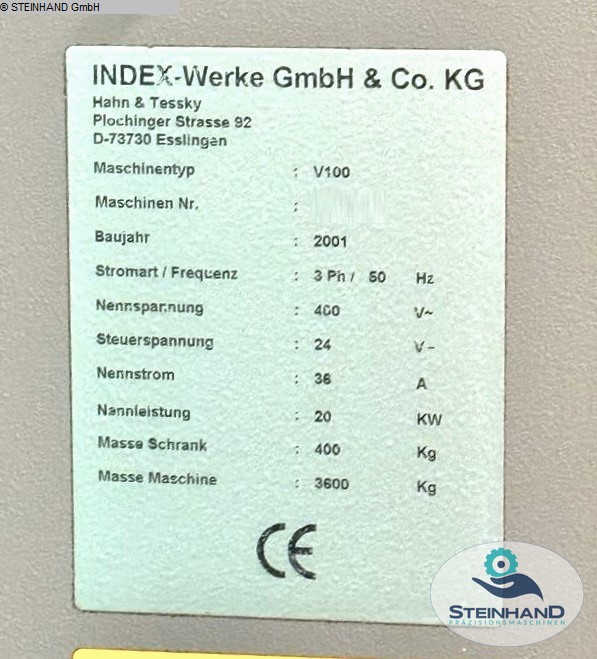 used Vertical Turning Machine INDEX V100