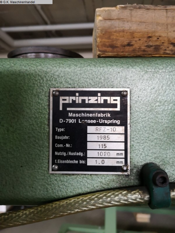 used bending machine horizontal Prinzing RFZ - 10