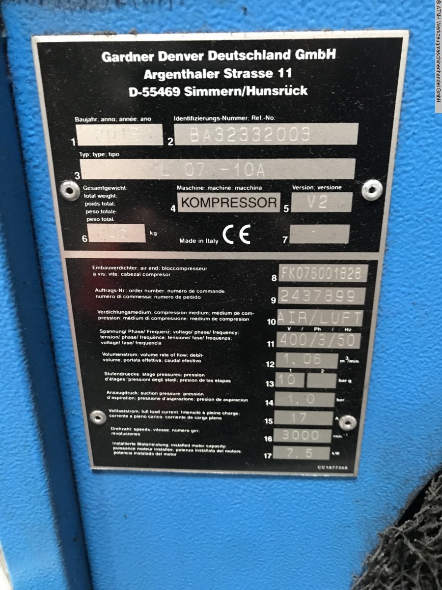 Компресори COMPAIR Schraubenkompressor L 07 - 10A