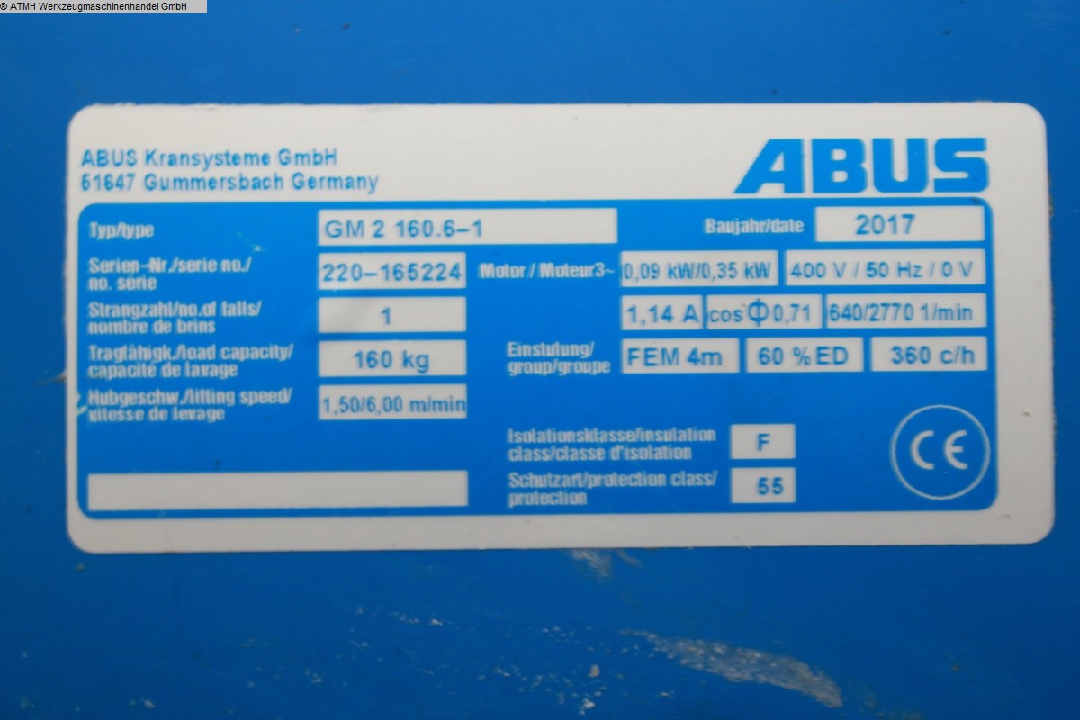 Grúas usadas ABUS GM 2-160.6 EHB 1 kg