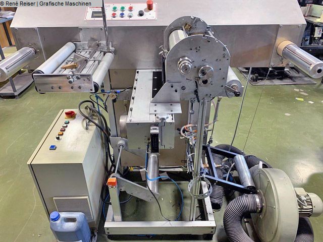 gebrauchte Druckereimaschinen Etikettiermaschine Etiketteneindrucker LEOMAT Overprinter mit UV