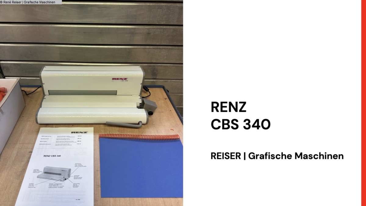 used Machines available immediately Other equipment RENZ CBS 340 Spiralisiermaschine