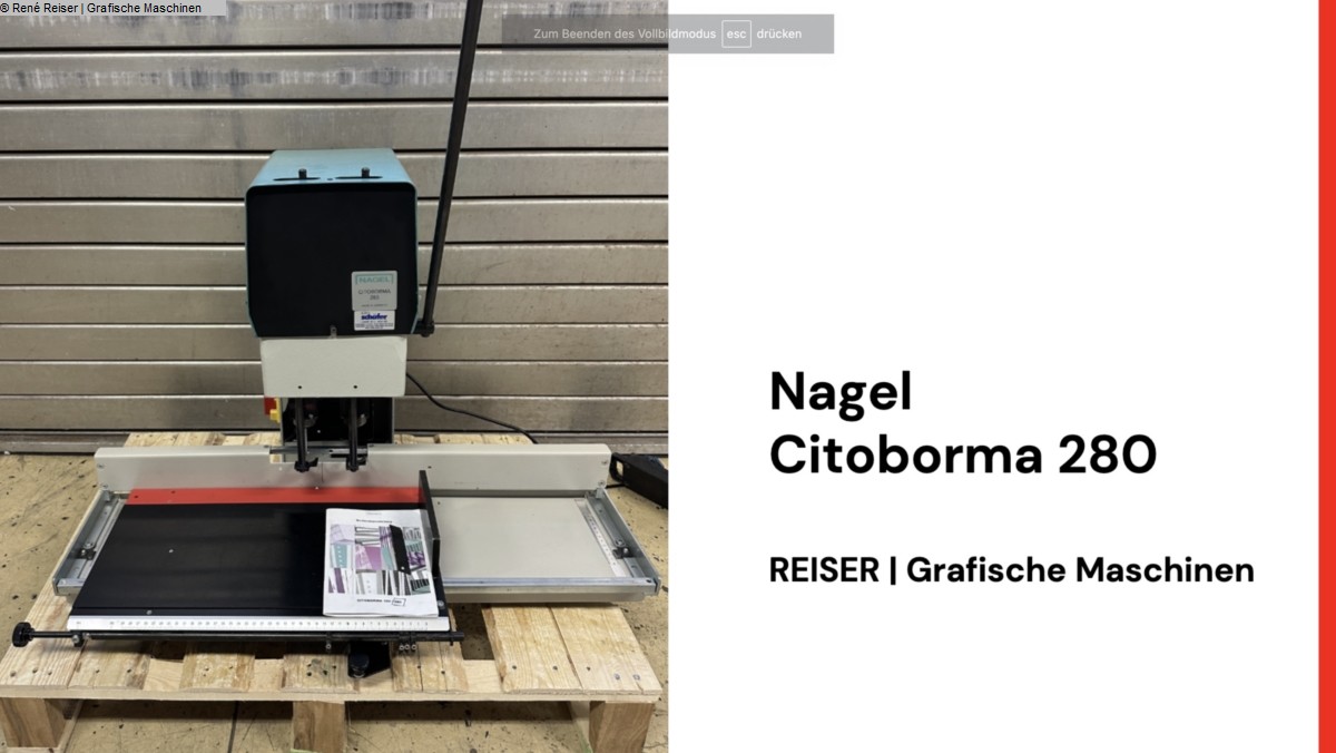 gebrauchte Maschinen sofort verfügbar Papierbohrmaschine NAGEL Citoborma 280