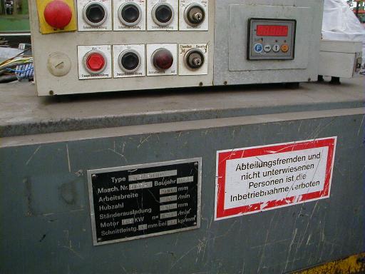 gebrauchte Maschinen sofort verfügbar Tafelschere - hydraulisch FISCHER K 3/3000