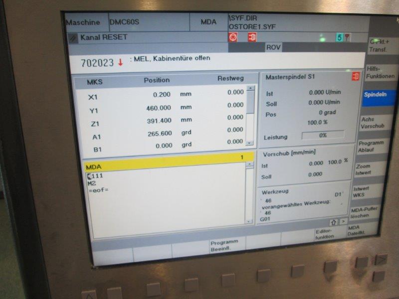 used Machines available immediately Machining Center - Universal DECKEL MAHO DMC 60 S